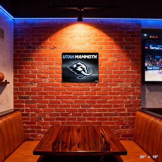Utah Mammoth 16" x 20" Logo Canvas Stretched 20" x 16"
